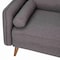Flash Furniture Stone Gray Faux Linen Sofa with Wooden Legs IS-VS100-GY-GG - alternate 8